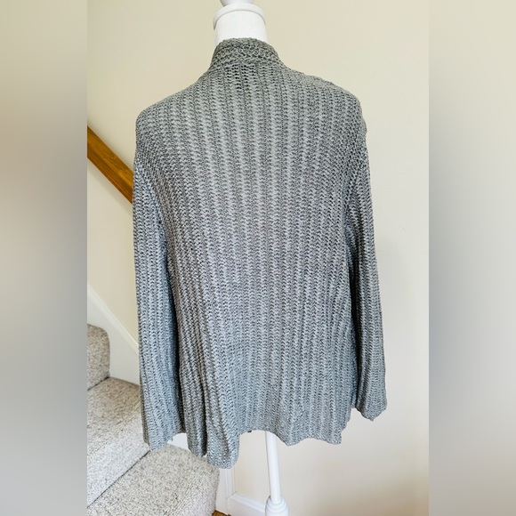 Apropos gray knit sweater with open front. Size large. Acrylic and nylon. - Picture 2 of 7